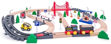 WOODY traukinio bėgių rinkinys Cable Bridge, 02192111 