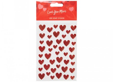 LOVE YOU MORE širdelės formos lipdukai, 737174 