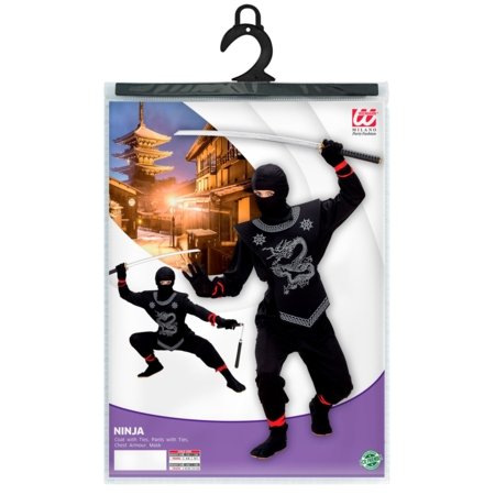 WIDMANN kostiumas Black Ninja (128 cm, 5-7 metų), 74526 