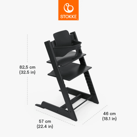 STOKKE maitinimo kėdutė su buomeliu TRIPP TRAPP,  black, 684600 