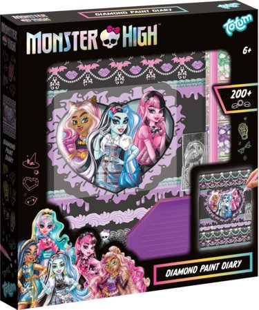 TOTUM MONSTER HIGH kūrybinis rinkinys Diamond Paint Diary, 560116 