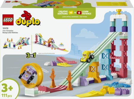 10478 LEGO® DUPLO® Town „3 in 1“ kūrybiškos rampos su automobiliais 