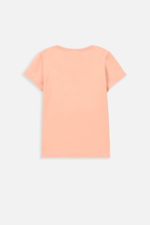 COCCODRILLO marškinėliai trumpomis rankovėmis EVERYDAY GIRL A, salmon, WC4143208VGA-005- 