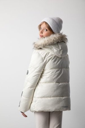 COCCODRILLO striukė OUTERWEAR GIRL JUNIOR, kreminė, cm 