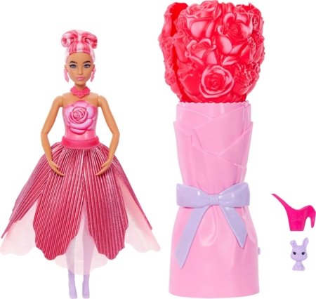 BARBIE Petal Pop lėlė rožių puokštėje, JMF59 