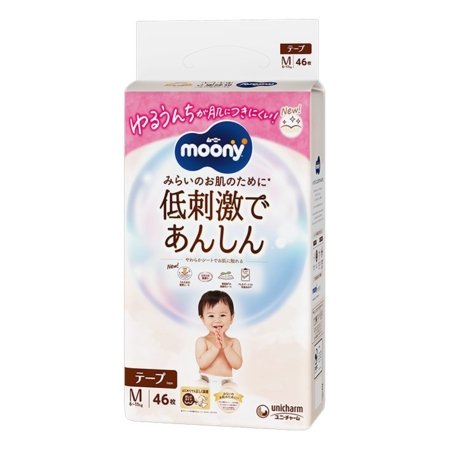 MOONY sauskelnės LOW IRRITATION, M, 6-11 kg., 46 vnt. 