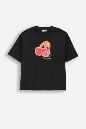 COCCODRILLO marškinėliai trumpomis rankovėmis, juodi, WC6143204RGJ-021-128, 128 cm 