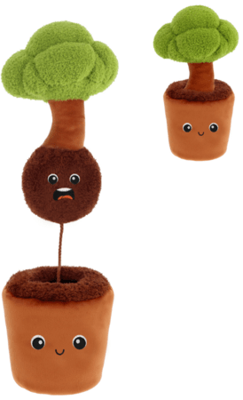 KEEL TOYS pliušinis gėlių vazonėlis Surprise Bonsai, 25 cm, SE4955 