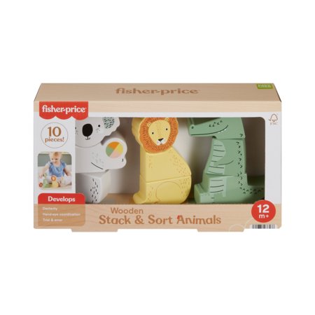 FISHER-PRICE Wood medinis bokštelis gyvūnai, HXV04 