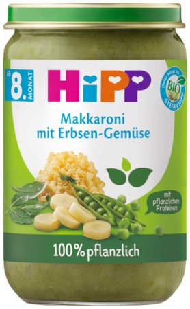 HiPP ekologiška tyrelė „Makaronai su žirniais ir daržovėmis“, nuo 8 mėn., 220 g., 61502 