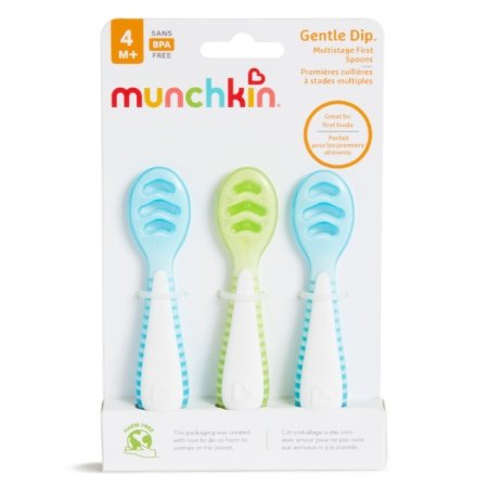 MUNCHKIN šaukšteliai, 3 vnt., Gentle Dip, Blue-Green, 4 mėn.+, 90262P 