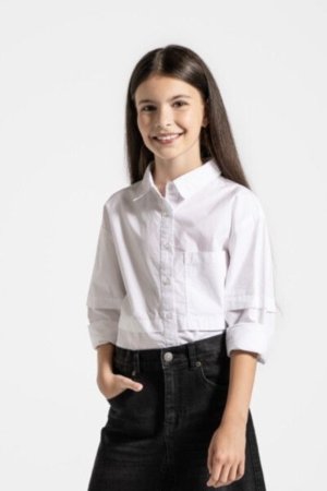 COCCODRILLO palaidinė CARTOONS GIRL JUNIOR, balta, ZC4140104CGJ-001-164, 164 cm