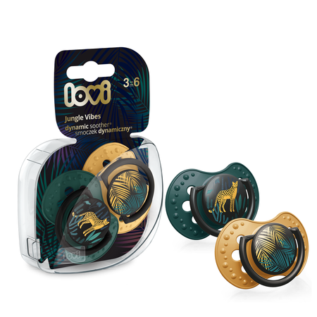 LOVI silikoninis čiulptukas JUNGLE VIBES BOY 3-6 mėn. 2 vnt. 22/902boy 22/902boy