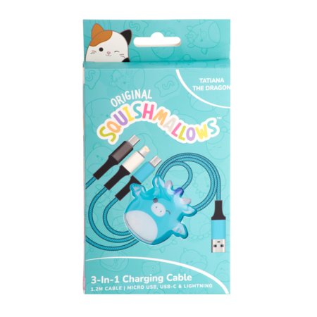 SQUISHMALLOWS 3in1 įkrovimo laidas Tatiana 1.2m., CBSQM-3IN1-TATIANA 