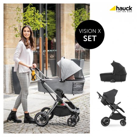 HAUCK universalus vežimėlis VISION X SET 2in1, Melange Black, 165232 165232