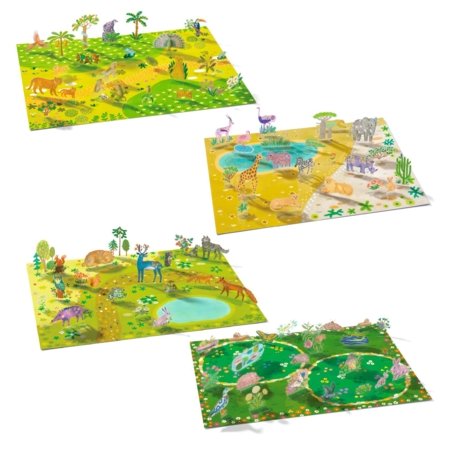 DJECO kūrybinis rinkinys Lift-up Stickers - Animals, DJ00044 