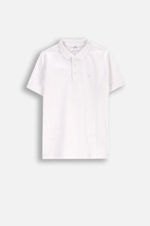 COCCODRILLO marškinėliai trumpomis rankovėmis BACK TO SCHOOL BOY, balti, WC5143601BSB-001-164, 164 cm 