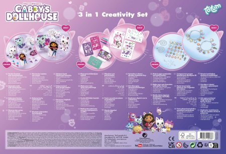 TOTUM GABBY'S DOLLHOUSE 3 in 1 kūrybinis rinkinys, 420366 