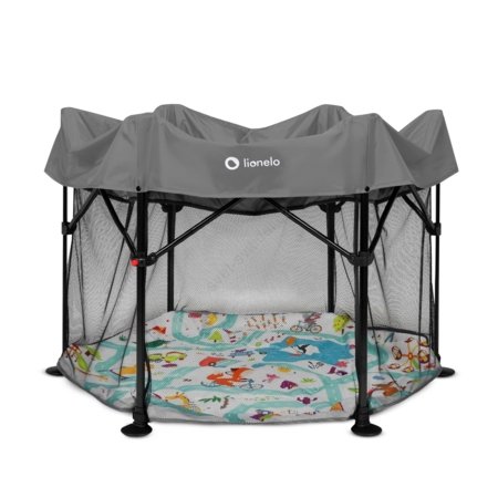 LIONELO žaidimų maniežas ROEL PLUS, 65x85 cm., Grey multicolor 