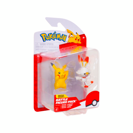 POKEMON Scorbunny ir Pikachu veiksmo figūrėlės, 2 vnt, PKW4076 