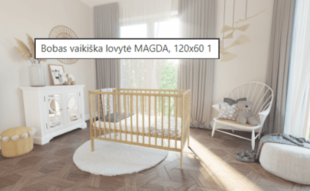 Bobas vaikiška lovytė 120x60cm MAGDA, ruda 