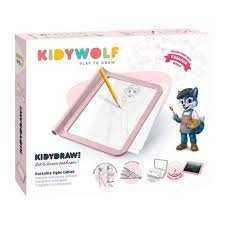 KIDYWOLF šviečianti piešimo planšetė, rožinė, KIDYDRAW-PRO-PI 