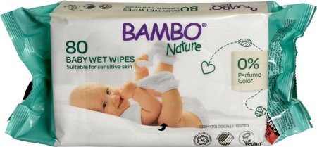 BAMBO drėgnos servetėlės NATURE  80 vnt. 5703538265815