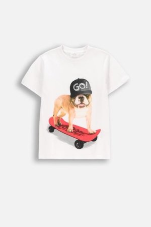 COCCODRILLO marškinėliai trumpomis rankovėmis EVERYDAY BOY C, balti, WC5143207VBC-001-158, 158 cm 