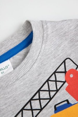 COCCODRILLO marškinėliai CITY BUILDER BOY KIDS, pilki, cm 