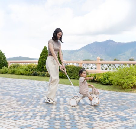 GLOBBER mokomasis triratukas Learning Trike, 3in1 Plus, kokosinis, 738-466 