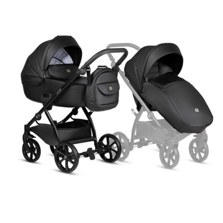 TUTIS vežimėlis UNO5+ LEATHER 2in1, jet black 699, 1402699 