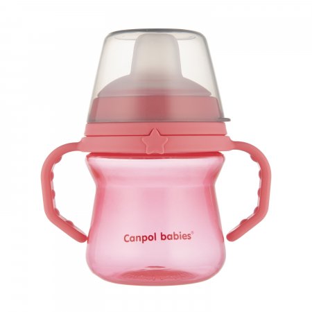 CANPOL BABIES gertuvė su silikoniniu snapeliu, FirstCup, 6mėn+, 150ml, rožinė, 56/614_pin 56/614_pin