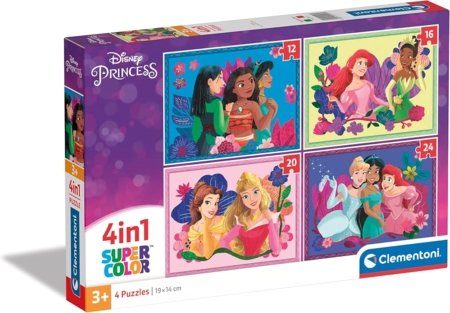 CLEMENTONI DISNEY PRINCESS dėlionė, 4in1, 21517 