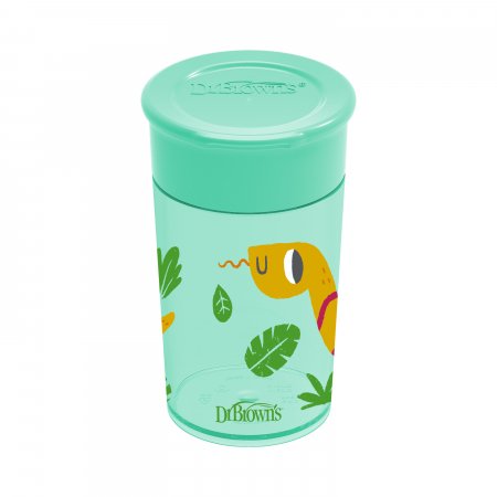 DR.BROWNS gertuvė su dangteliu 12 mėn.+ 300ml žaliaTC01095-INTL TC01095-INTL