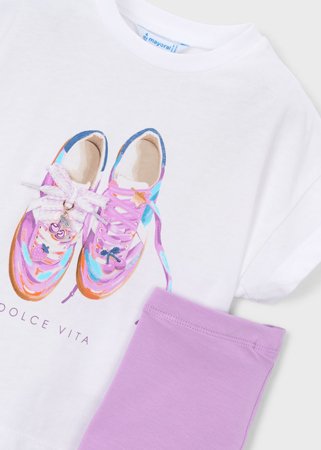 MAYORAL marškinėliai trumpomis rankovėmis ir šortai, lilac, 3.731-20, cm 