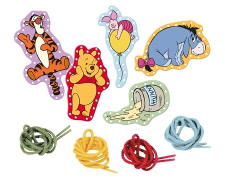TOTUM WINNIE THE POOH kūrybinis rinkinys Lacing cards, TT690203 