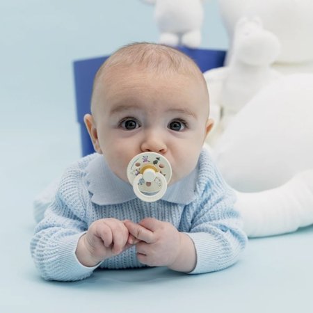 BIBS x Moomin čiulptukai COLOUR ROUND, 0-6 mėn., 2 vnt., Friends ivory mix 