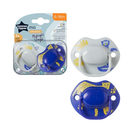 TOMMEE TIPPEE silikoniniai ortodontiniai čiulptukai MODA, 6-18 m., 2 vnt., 43338594 43338592