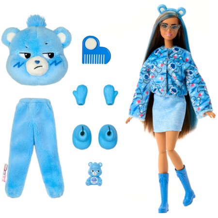 BARBIE Cutie Reveal Care Bears siurprizų rinkinys Grumpy Bear, JCN96 
