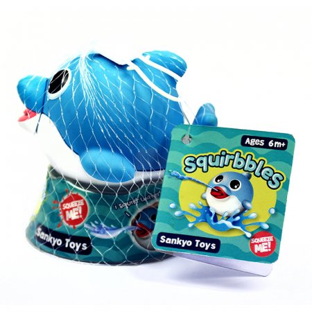 SQUIRBBLES interaktyvus vonios žaisliukas Melsvas delfinas, 4543168200586 4543168200586