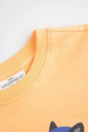 COCCODRILLO marškinėliai trumpomis rankovėmis, oranžiniai, WC6143202HBK-005-116, 116 dydis 