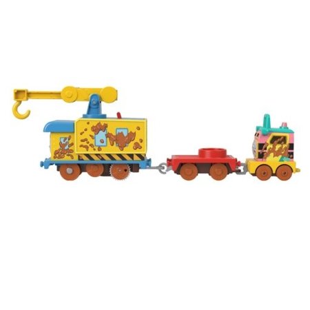 THOMAS & FRIENDS motorizuotas teminis garvežiukas su vagonu 2022, HFX97 HFX97
