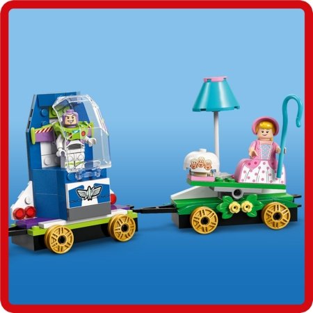 43264 LEGO® Disney™ „Žaislų istorijos“ šventinis traukinys ir RC automobilis 