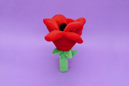 FLIPETZ pliušinis žaislas - rožė širdelėje, Poppy red, 80400 