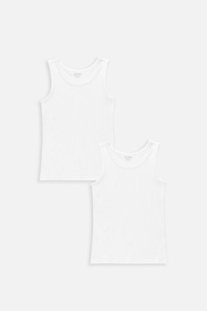 COCCODRILLO apatiniai marškinėliai be rankovių BASIC UNDERWEAR, balti, WC4407207BAU-001-, 2vnt. 