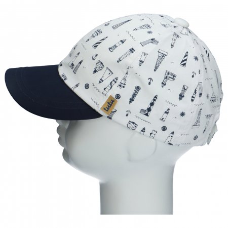TUTU kepurė su snapeliu, balta/tamsiai mėlyna, 3-006566, 46/50 cm 3-006566 white/navy
