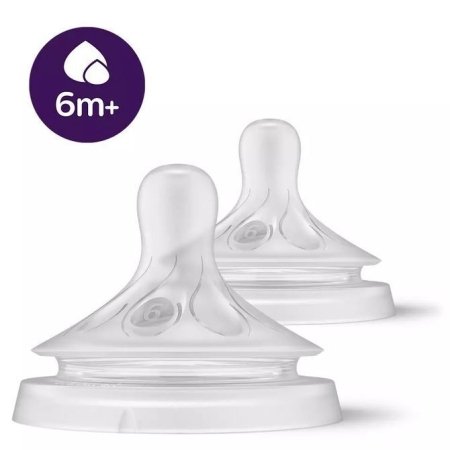 Philips Avent maitinimo buteliuko silikoninis žindukas tirštam maistui Natural Response,  6 mėn+, 2 vnt., SCY966/02 