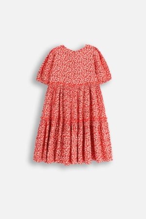 COCCODRILLO suknelė trumpomis rankovėmis NOSTALGIC MEADOW GIRL JUNIOR, raudona, WC5128201NGJ-009-164, 164 cm 