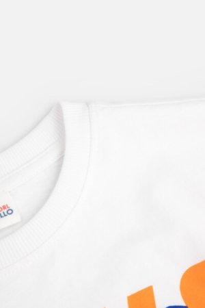 COCCODRILLO marškinėliai trumpomis rankovėmis EVERYDAY BOY C, balti, WC4143209VBC-001-152, 152 cm 