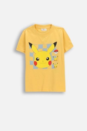 COCCODRILLO marškinėliai trumpomis rankovėmis LICENCE BOY, geltoni, WC5143204LBD-004-122, 122 cm 